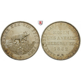 Anhalt, Anhalt-Bernburg, Alexander Carl, Ausbeutetaler 1862, ss