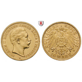 Deutsches Kaiserreich, Preussen, Wilhelm II., 10 Mark 1905, A, ss-vz, J. 251