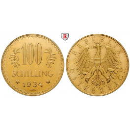 Österreich, 1. Republik, 100 Schilling 1934, 21,17 g fein, ss-vz