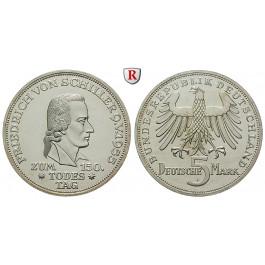 Bundesrepublik Deutschland, 5 DM 1955, Schiller, F, PP, J. 389