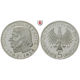 Bundesrepublik Deutschland, 5 DM 1964, Fichte, J, PP, J. 393