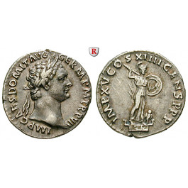 Römische Kaiserzeit, Domitianus, Denar 87, f.vz