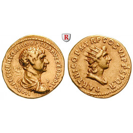 Römische Kaiserzeit, Traianus, Aureus 114-117, f.vz