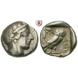 Attika, Athen, Tetradrachme 2. Hälfte 5.Jh. v.Chr., ss-vz