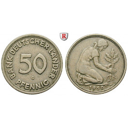 Bundesrepublik Deutschland, 50 Pfennig 1950, G, ss, J. 379