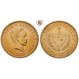 Kuba, 10 Pesos 1916, 15,04 g fein, ss-vz