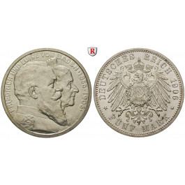 Deutsches Kaiserreich, Baden, Friedrich I., 5 Mark 1906, Goldene Hochzeit, G, vz, J. 35