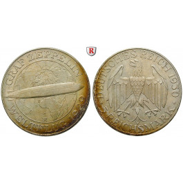 Weimarer Republik, 5 Reichsmark 1930, Zeppelin, E, f.vz, J. 343