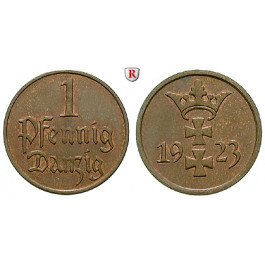 Nebengebiete, Danzig, 1 Pfennig 1923, A, vz-st, J. D2