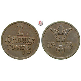 Nebengebiete, Danzig, 2 Pfennige 1923, A, vz, J. D3