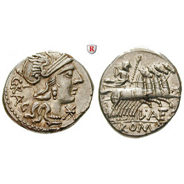 Römische Republik, L. Antestius Gragulus, Denar 136 v.Chr., ss-vz