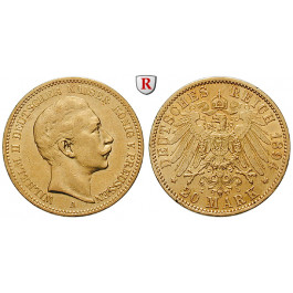 Deutsches Kaiserreich, Preussen, Wilhelm II., 20 Mark 1894, A, ss, J. 252