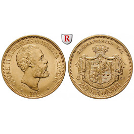 Schweden, Oskar II., 20 Kronor 1877, vz/vz-st