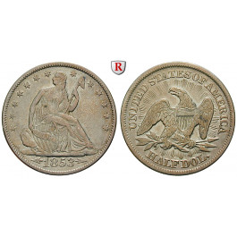 USA, 1/2 Dollar 1853, ss