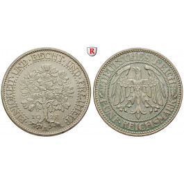 Weimarer Republik, 5 Reichsmark 1928, Eichbaum, A, vz, J. 331