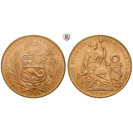 Peru, Republik, 100 Soles 1966, 42,13 g fein, vz-st
