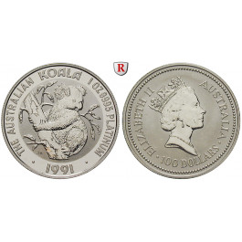 Australien, Elizabeth II., 100 Dollars 1991, 31,1 g fein, vz-st