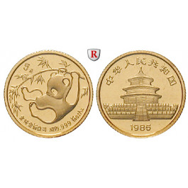 China, Volksrepublik, 5 Yuan 1985, 1,56 g fein, st