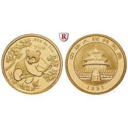 China, Volksrepublik, 25 Yuan 1992, 7,78 g fein, st