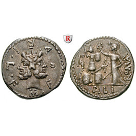 Römische Republik, M. Furius, Denar 119 v.Chr., vz