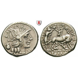 Römische Republik, Sext. Pompeius Fostlus, Denar 137 v.Chr., ss-vz