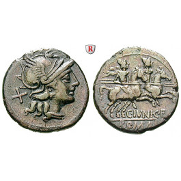 Römische Republik, C. Junius, Denar 149 v.Chr., ss+