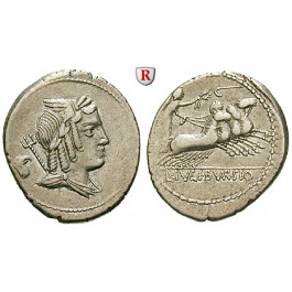 Römische Republik, L. Iulius Bursio, Denar 85 v.Chr., ss