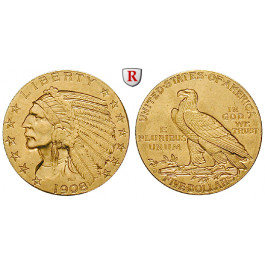 USA, 5 Dollars 1908, 7,52 g fein, ss-vz