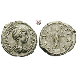 Römische Kaiserzeit, Geta, Caesar, Denar 199, f.vz