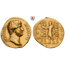 Römische Kaiserzeit, Hadrianus, Aureus 129-130, ss-vz