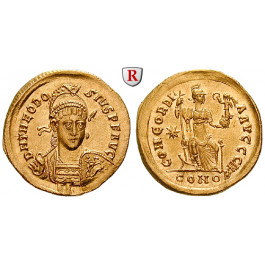Römische Kaiserzeit, Theodosius II., Solidus 403-408, vz-st