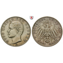 Deutsches Kaiserreich, Bayern, Otto, 3 Mark 1910, D, ss+, J. 47