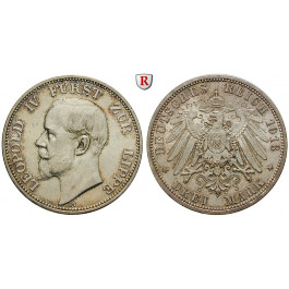Deutsches Kaiserreich, Lippe, Leopold IV., 3 Mark 1913, A, f.vz/vz-st, J. 79