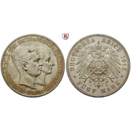 Deutsches Kaiserreich, Braunschweig, Ernst August, 5 Mark 1915, mit Lüneburg, A, f.vz/vz-st, J. 58