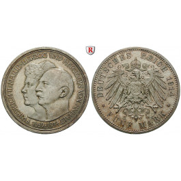 Deutsches Kaiserreich, Anhalt, Friedrich II., 5 Mark 1914, Silberhochzeit, A, f.vz/vz-st, J. 25