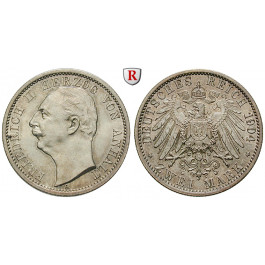 Deutsches Kaiserreich, Anhalt, Friedrich II., 2 Mark 1904, Zum Regierungsantritt, A, vz/st, J. 22