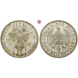 Weimarer Republik, 5 Reichsmark 1929, Meißen, E, PP, J. 339