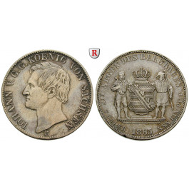 Sachsen, Königreich Sachsen, Johann, Ausbeutetaler 1865, ss+