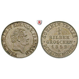 Brandenburg-Preussen, Königreich Preussen, Friedrich Wilhelm IV., 1/2 Silbergroschen 1852, vz+