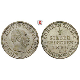 Brandenburg-Preussen, Königreich Preussen, Wilhelm I., 1/2 Silbergroschen 1866, vz-st