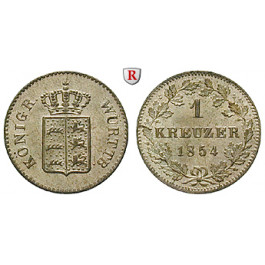 Württemberg, Herzogtum Württemberg (Kgr. ab 1806), Wilhelm I., Kreuzer 1854, vz-st