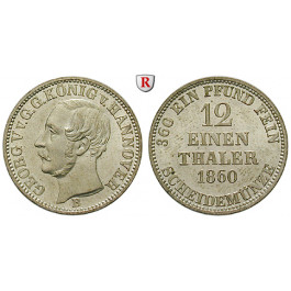 Braunschweig, Königreich Hannover, Georg V., 1/12 Taler 1860, vz-st