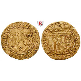 Spanien, Ferdinand V. und Isabella, Doppelter Excelente o.J., ss+