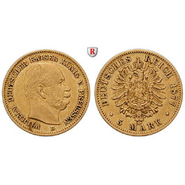 Deutsches Kaiserreich, Preussen, Wilhelm I., 5 Mark 1877, B, ss, J. 244