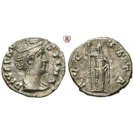Römische Kaiserzeit, Faustina I., Frau des Antoninus Pius, Denar nach 141, ss-vz
