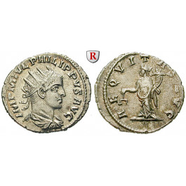 Römische Kaiserzeit, Philippus II., Antoninian 244-247, vz-st/ss-vz