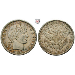 USA, 1/2 Dollar 1906, ss-vz