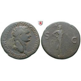 Römische Kaiserzeit, Domitianus, Sesterz 82, ss/s