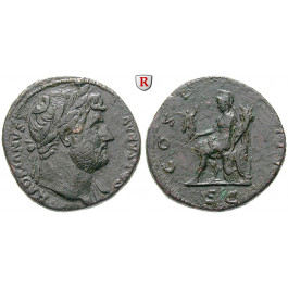 Römische Kaiserzeit, Hadrianus, Sesterz 125-128, ss+