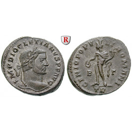 Römische Kaiserzeit, Diocletianus, Follis 296-297, vz-st/vz